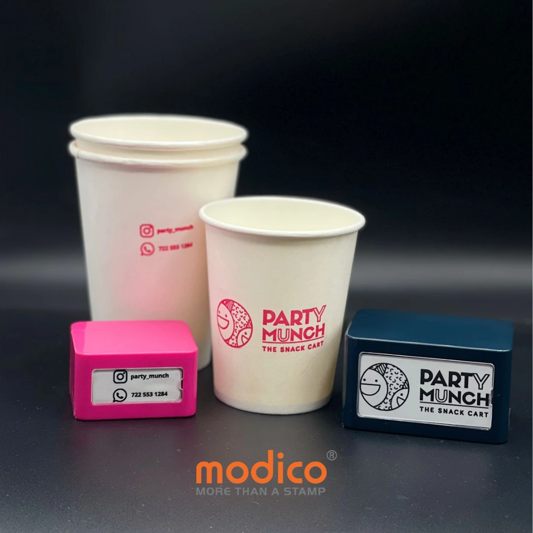 Sello para vaso o contenedor de papel - chico (Melon 2, Negro)