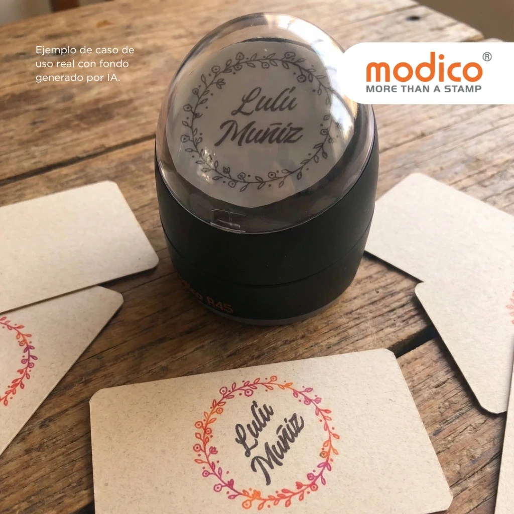 Sello para papel y cartón (Modico 2, Negro)